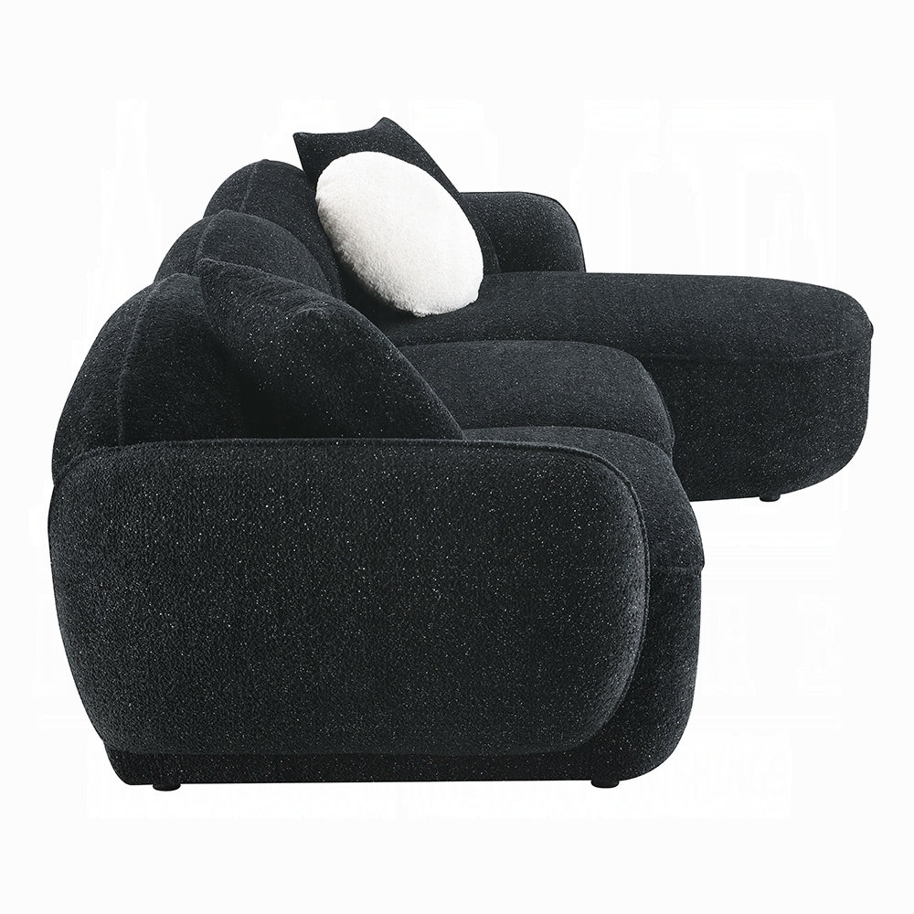 Lucifer Black Chenille Sectional LV03525