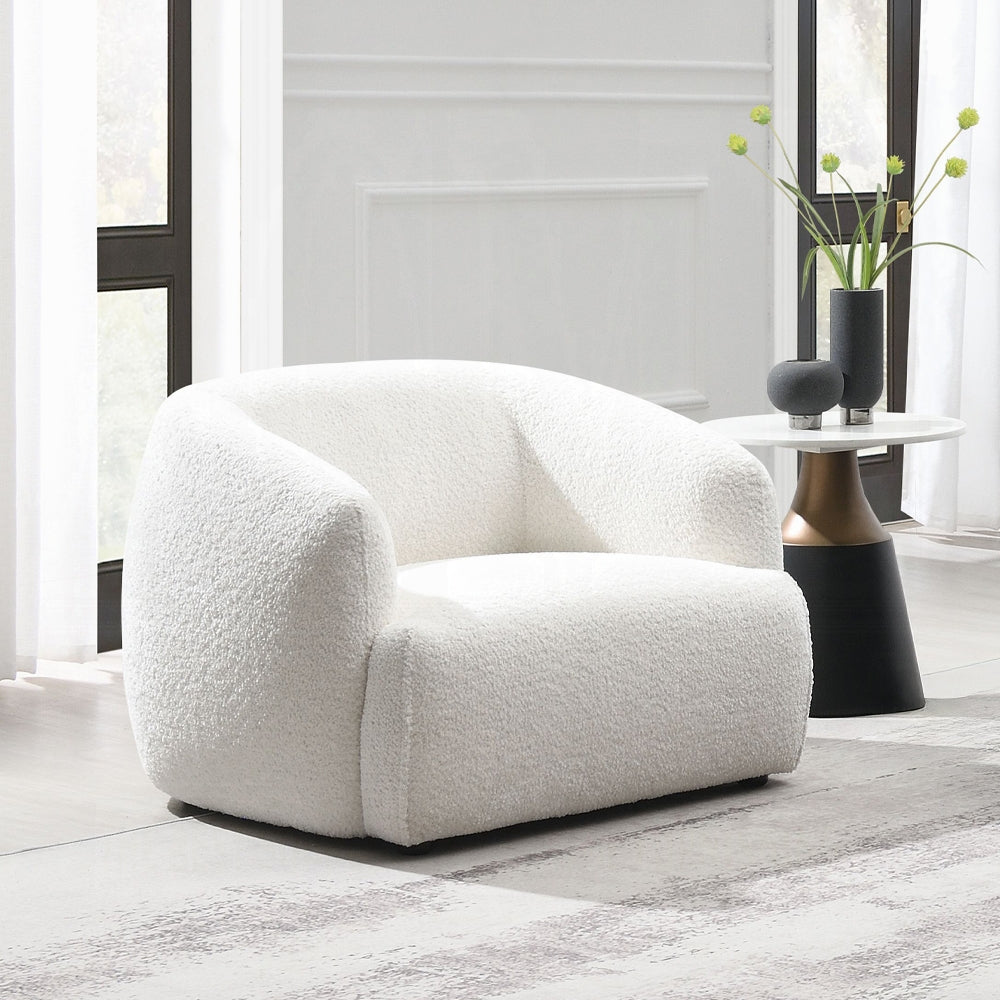 Lucifer White Chenille Chair LV03527