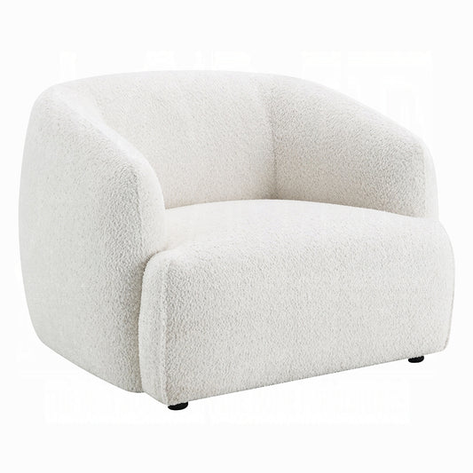 Lucifer White Chenille Chair LV03527