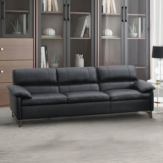 Eileen Black Top Grain Leather Sofa Set