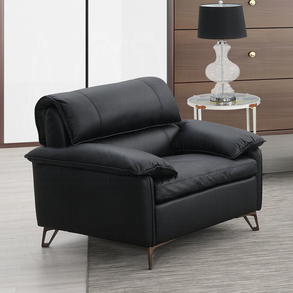 Eileen Black Top Grain Leather Chair LV03702