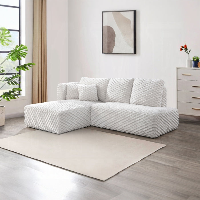 Manya Ivory Corduroy Sectional Sofa