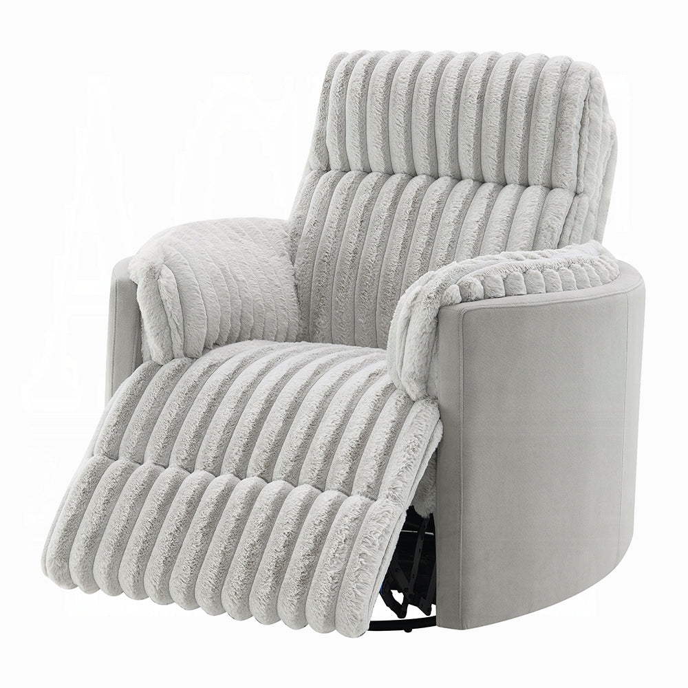 Emee Gray Corduroy Recliner LV04640