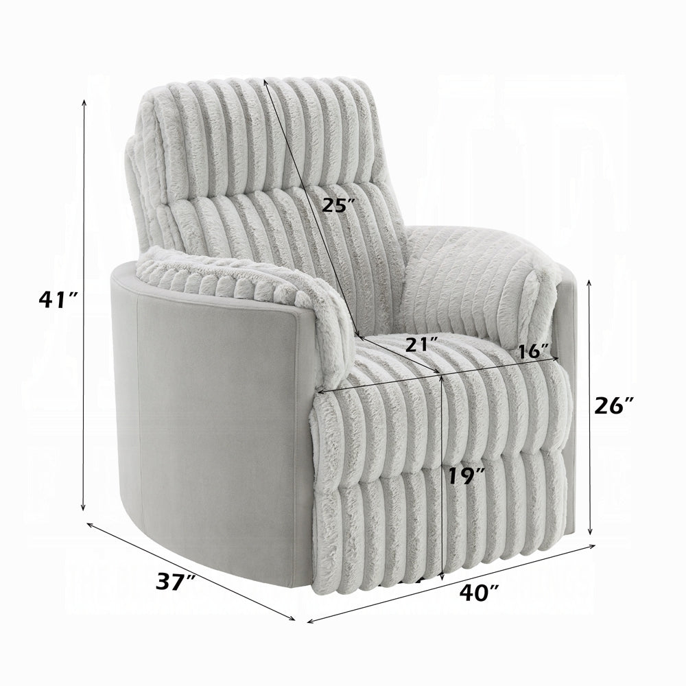 Emee Gray Corduroy Recliner LV04640