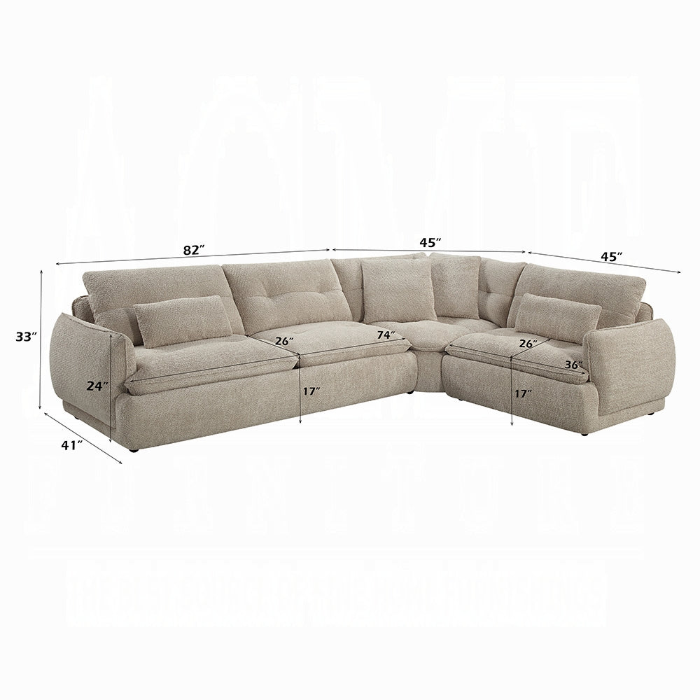 Jonina LV04840 Beige Chenille Sectional