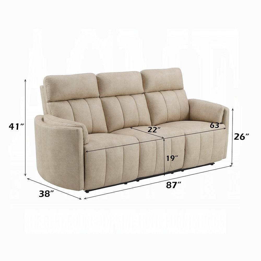 Elison Beige Microfiber 2 Pc Sofa Set