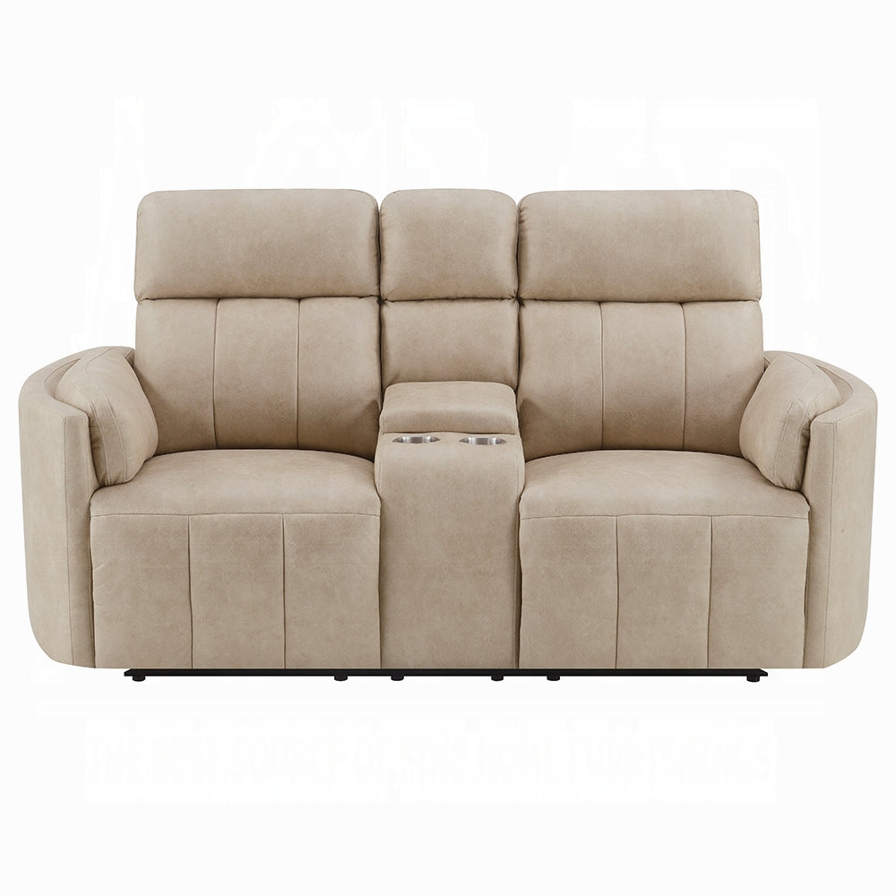 Elison Beige Microfiber 2 Pc Sofa Set