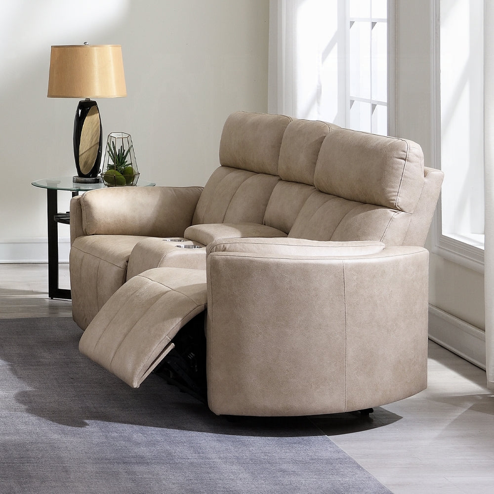 Elison Beige Microfiber 2 Pc Sofa Set