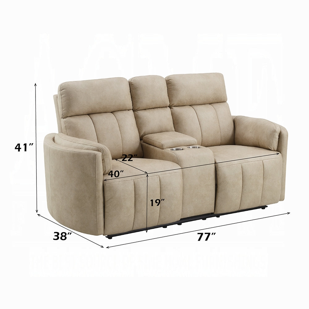 Elison Beige Microfiber 2 Pc Sofa Set
