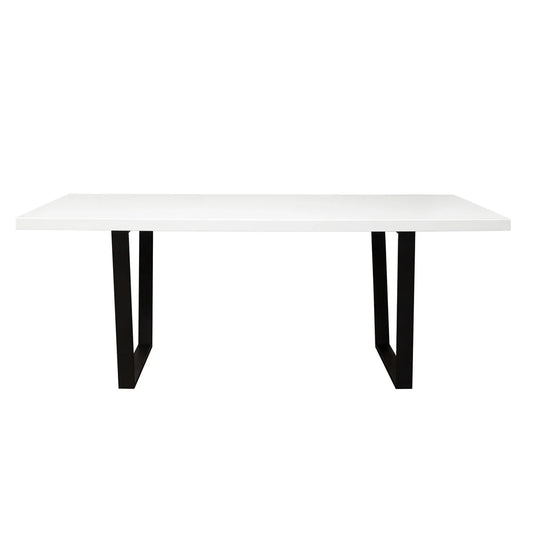 Mirage 80" White Lacquer Table by Diamond Sofa