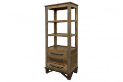 Loft Brown Solid Pine Entertainment Center - Reclaimed Wood
