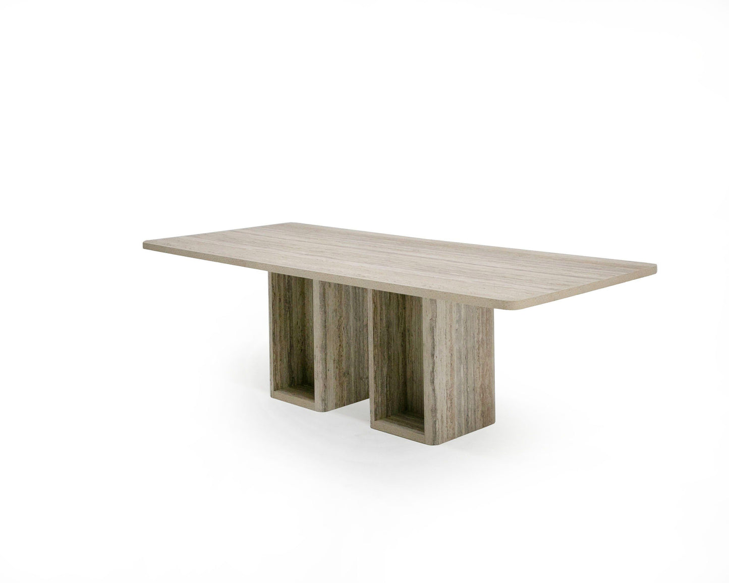 Roma Modern Travertine Rectangular Dining Table