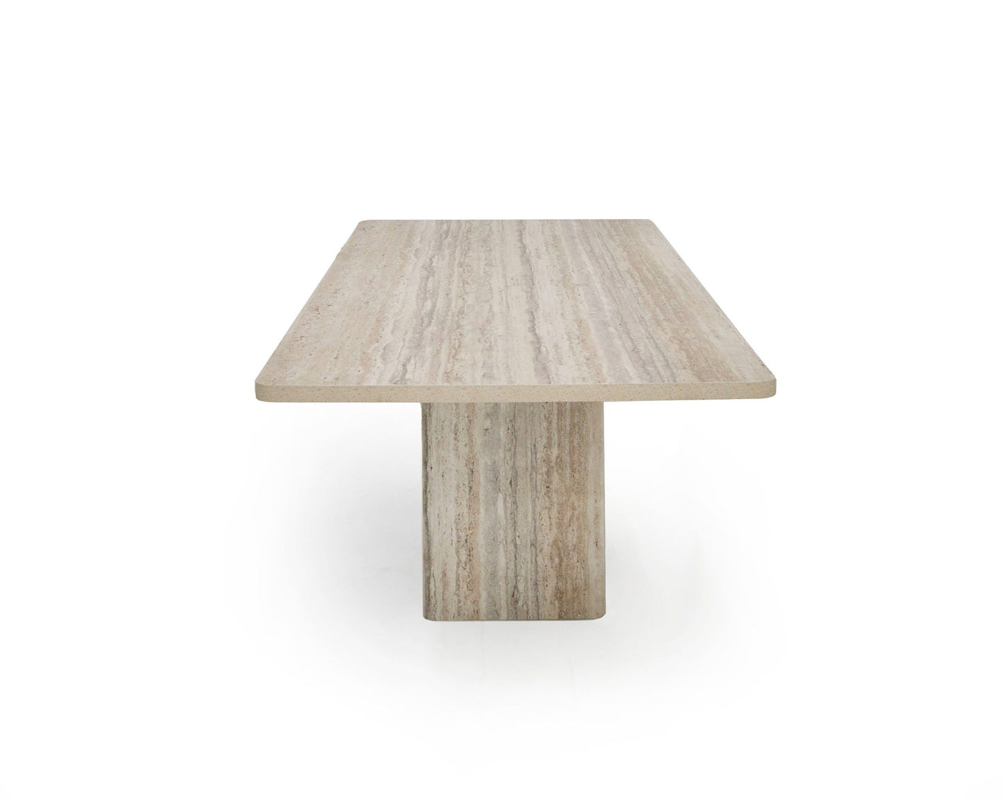 Roma Modern Travertine Rectangular Dining Table