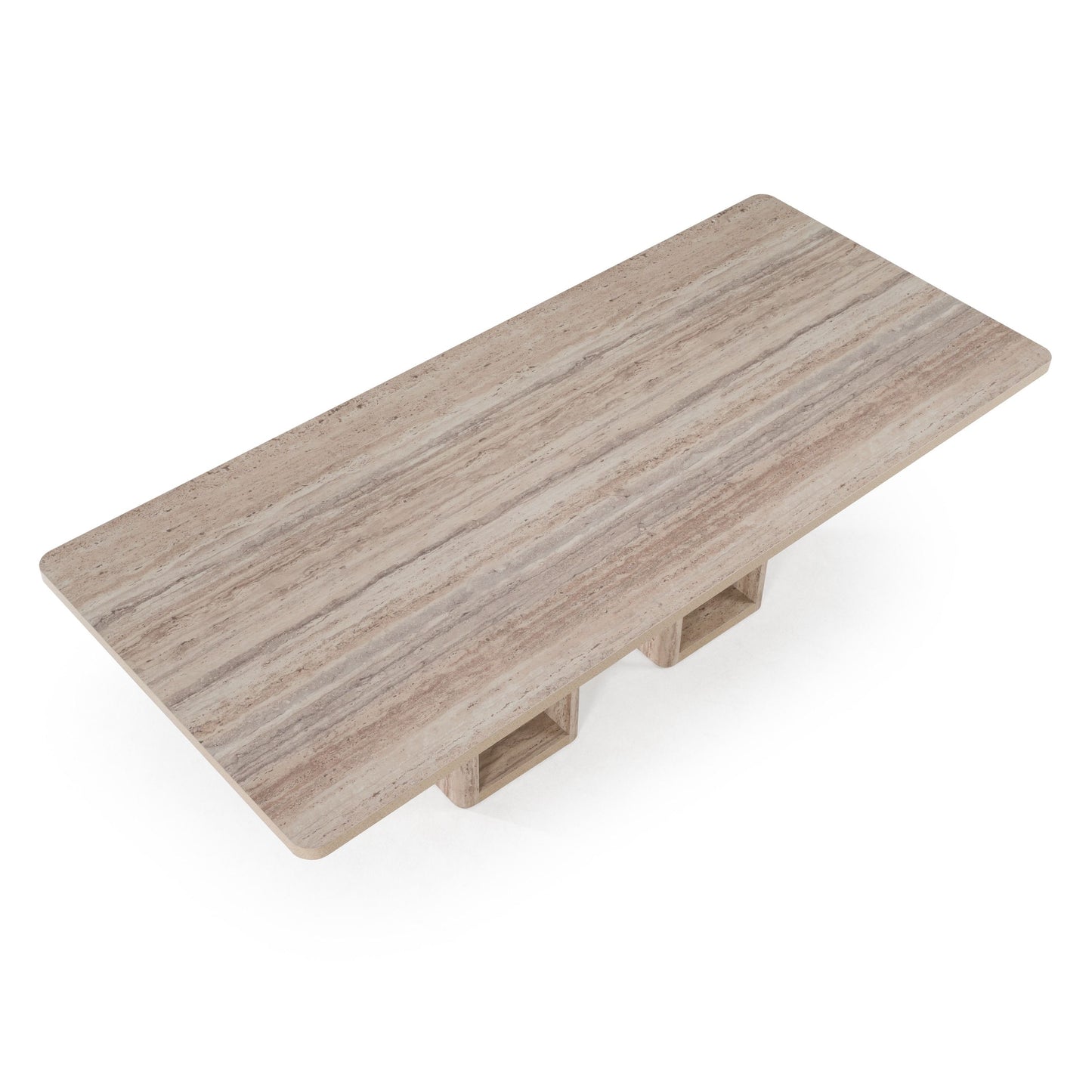 Roma Modern Travertine Rectangular Dining Table