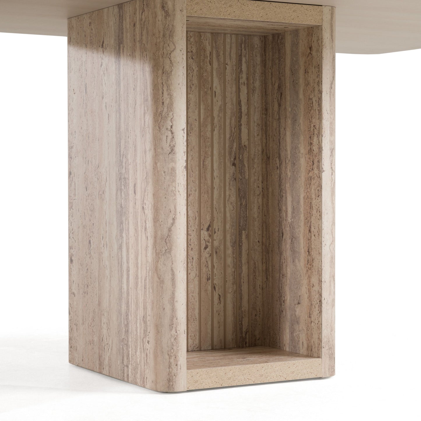 Roma Modern Travertine Rectangular Dining Table