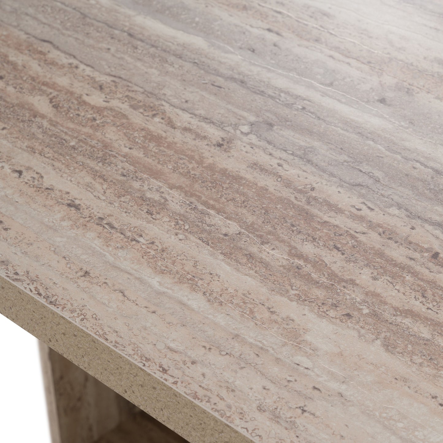 Roma Modern Travertine Rectangular Dining Table