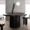 Rune Black Round Acacia Dining Set - 2 Chair Options