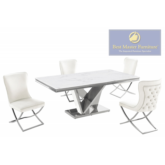 T134 Stone Marble Dining Collection - Silver or Gold