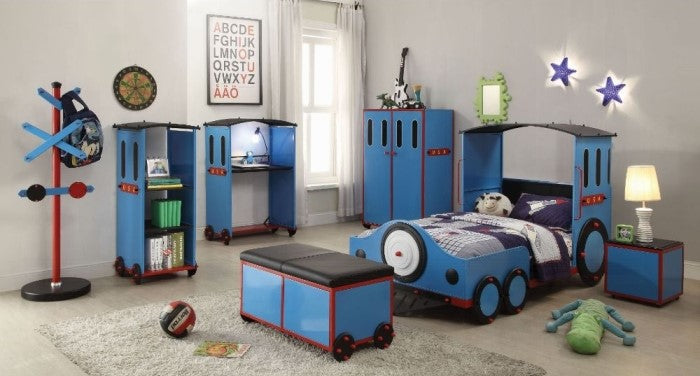 Tobi Blue Twin Train Bed 37560T