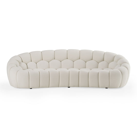 Yolonda Modern Curved Off-White Sofa Set