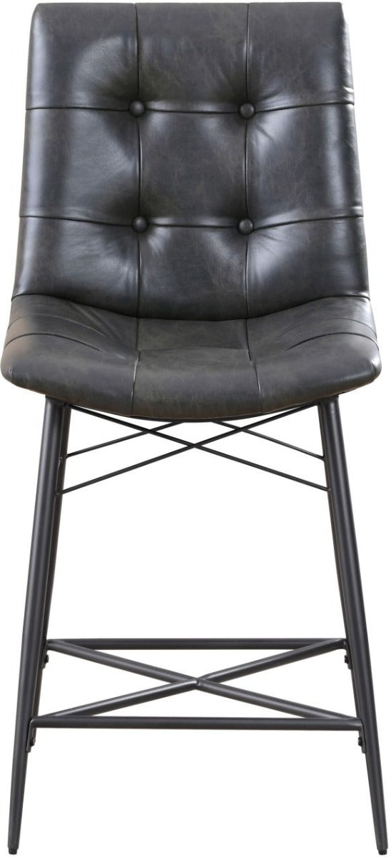 Aiken Upholstered Tufted Brown Stools - Grey