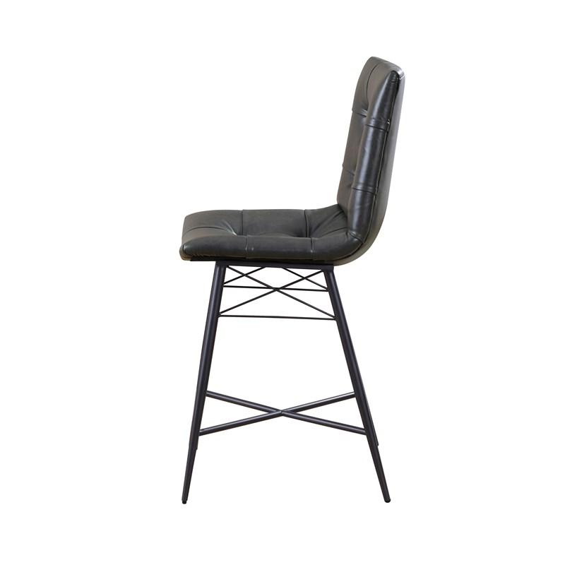 Aiken Upholstered Tufted Brown Stools - Grey