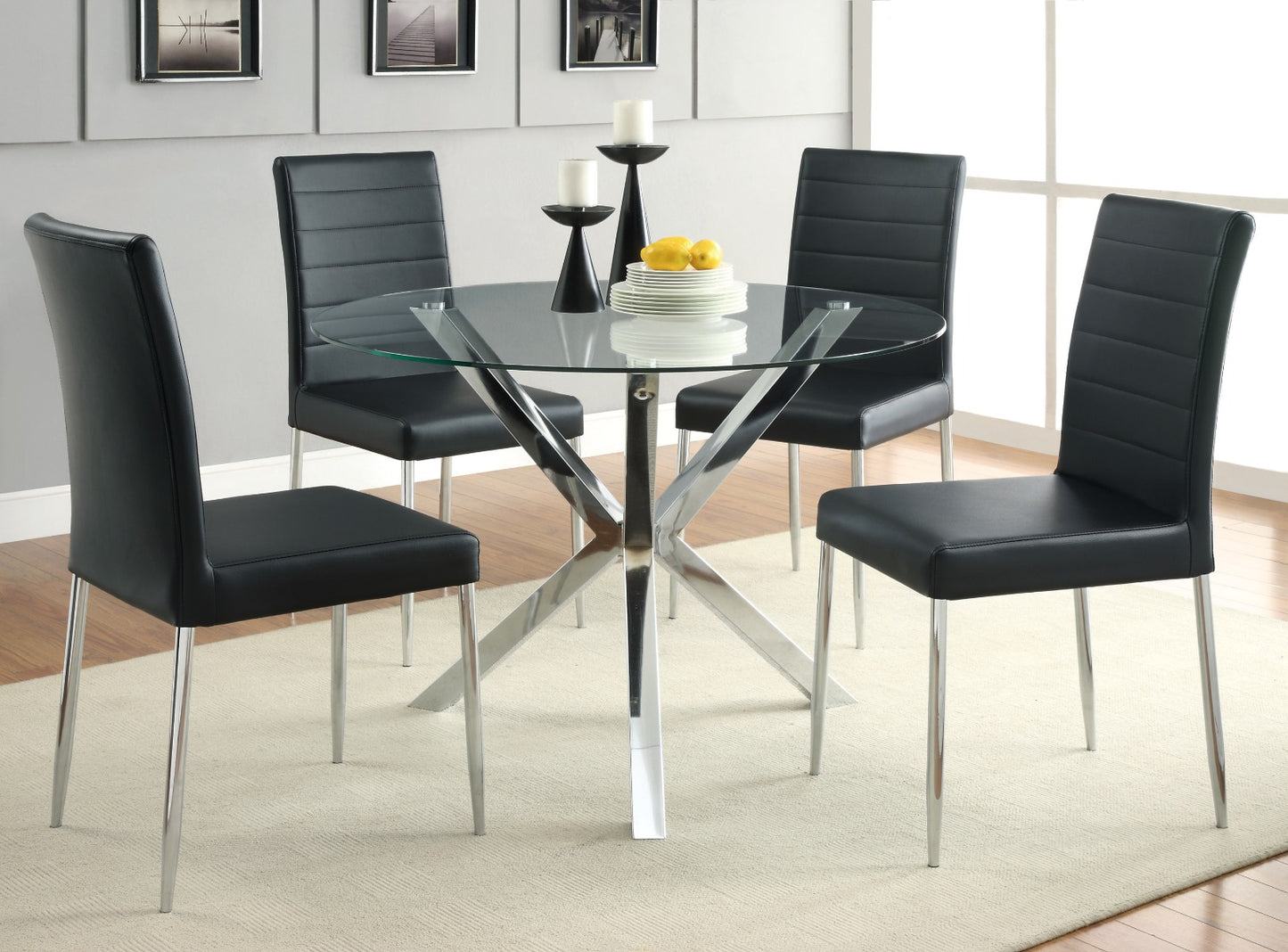 Vance 120760 Dining Set - Black or White