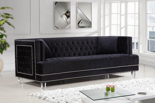 McFerran SF2008 Velvet Sofa & Loveseat - Black or Gray