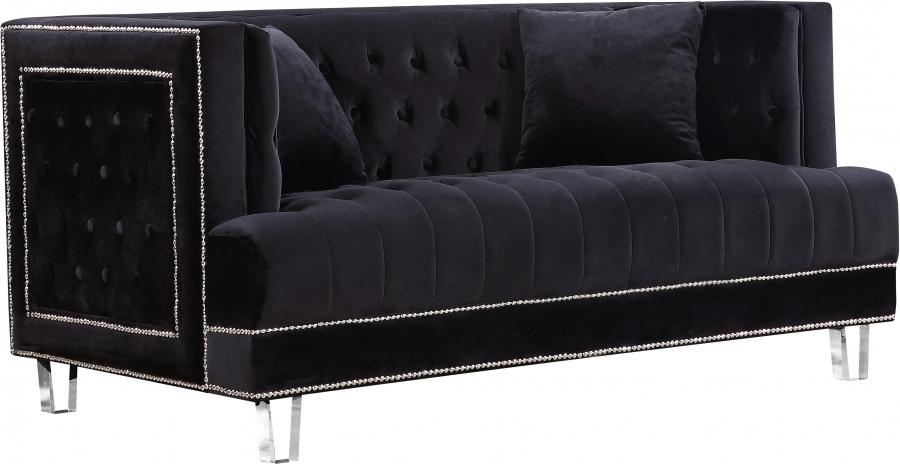 Sofá y loveseat de terciopelo McFerran SF2008 - Negro o gris