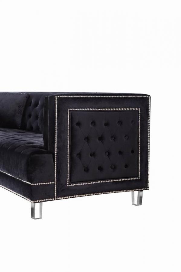 Sofá y loveseat de terciopelo McFerran SF2008 - Negro o gris