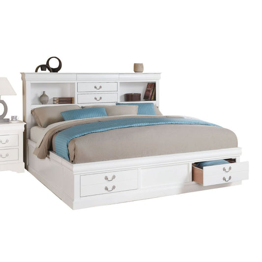 Louis Phillipe 4 Pc Bedroom Set - White Finish