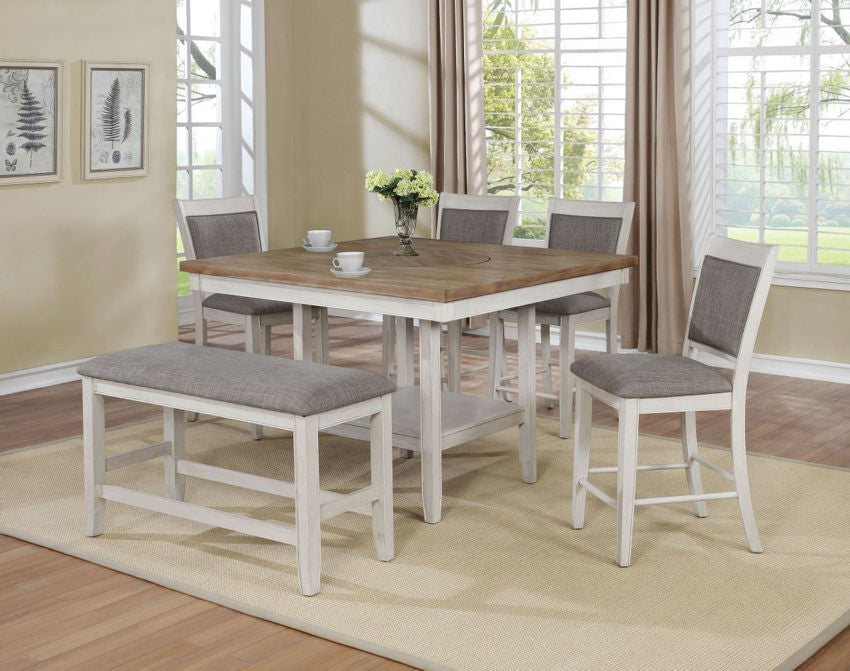 Fulton 2727 Counter Height Dining Set Lazy Susan Crown Mark