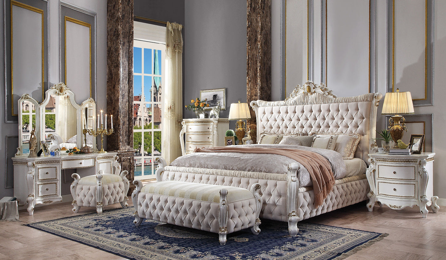Acme - Picardy Bedroom Collection - Antique Pearl Finish