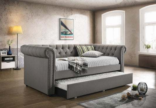 Kepner Daybed w/Trundle - Grey Fabric