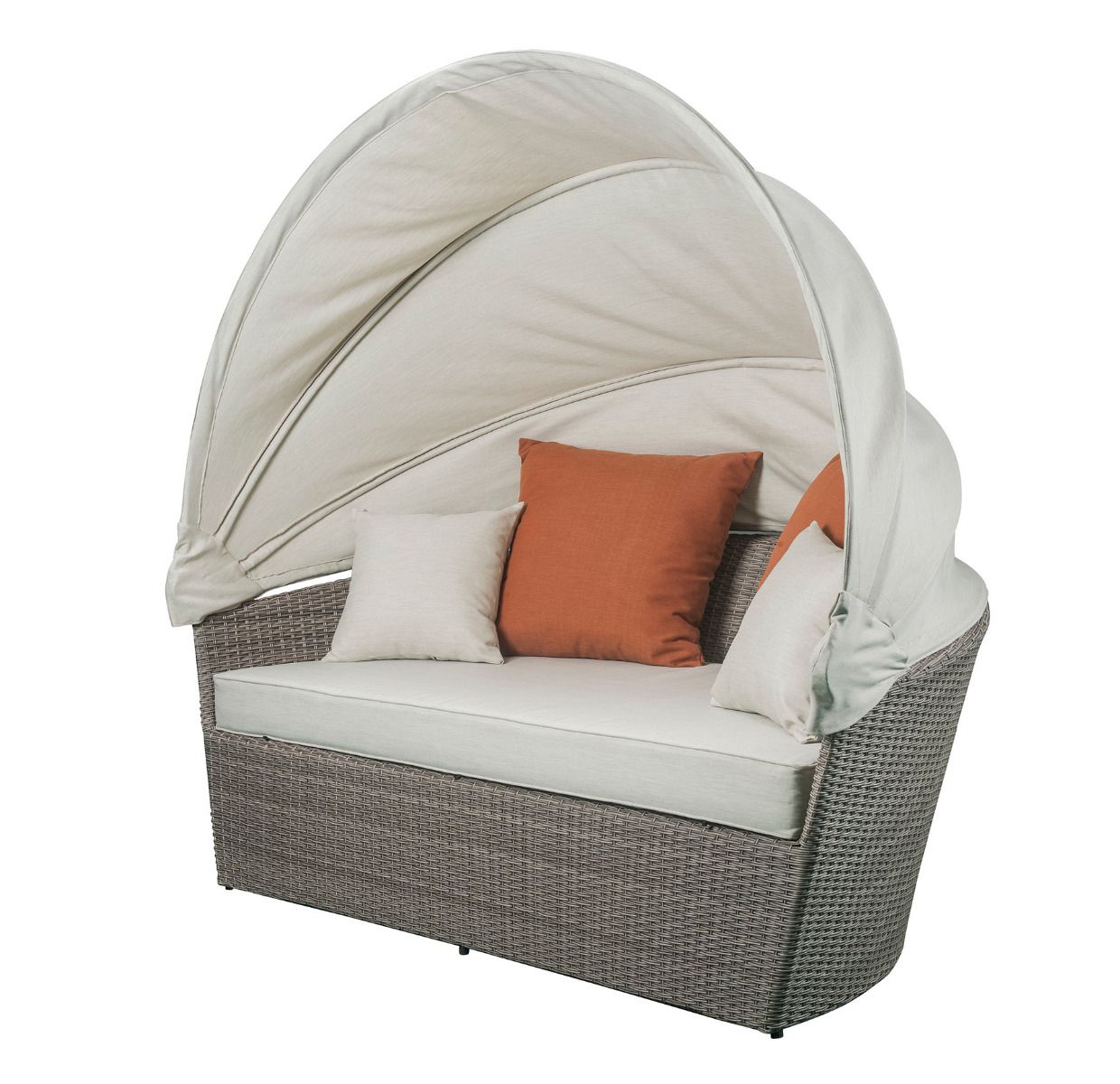 Glynn 45025 Patio Sofa & Ottoman by Acme - Gray Wicker