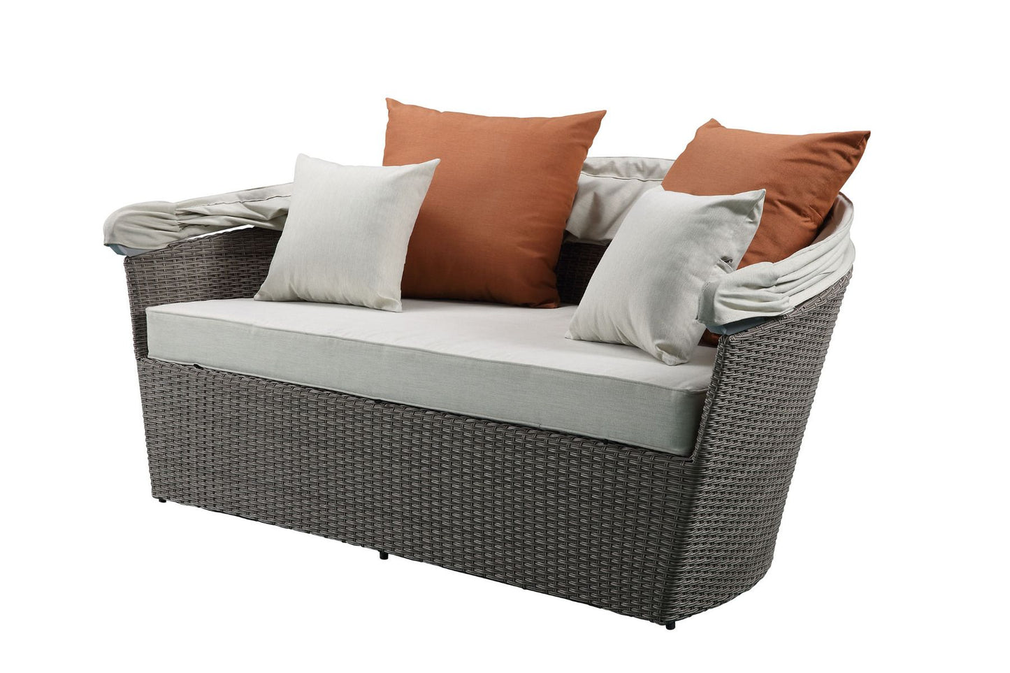Glynn 45025 Patio Sofa & Ottoman by Acme - Gray Wicker