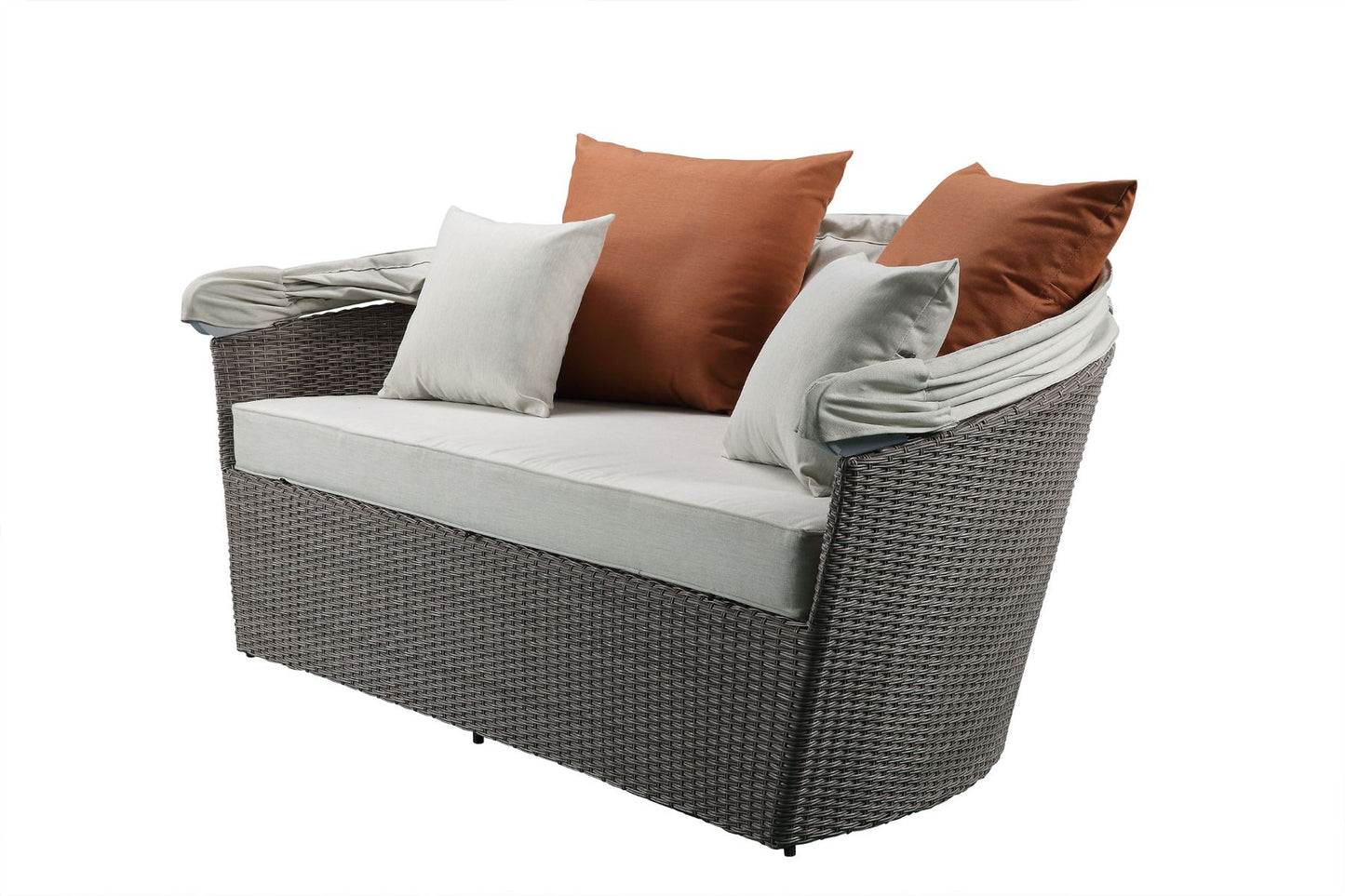 Glynn 45025 Patio Sofa & Ottoman by Acme - Gray Wicker