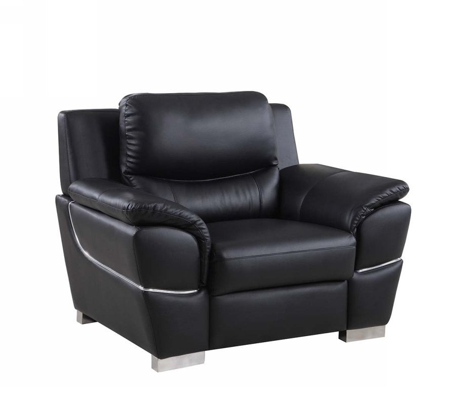 4572 Sofa Collection - Black Leather
