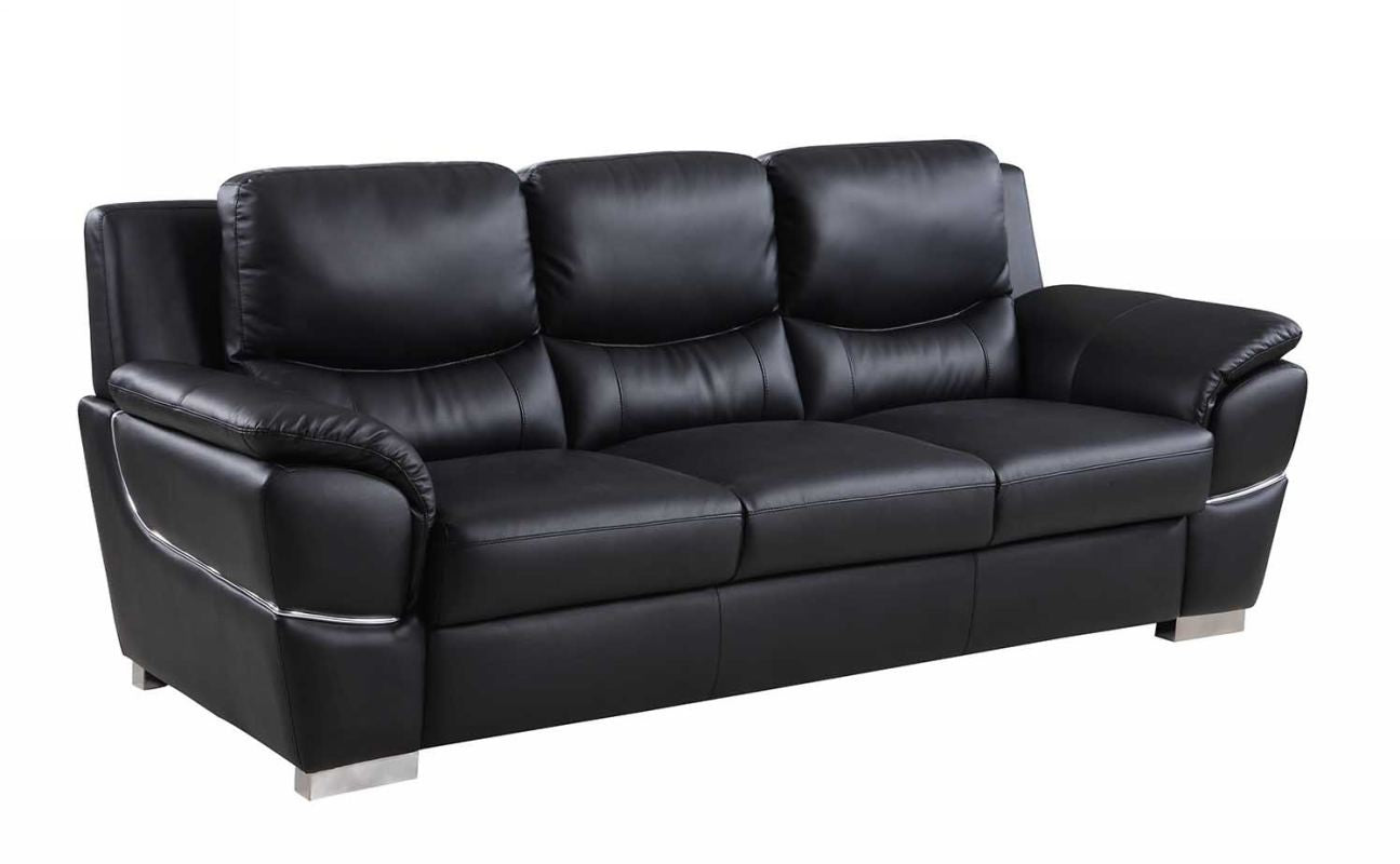 4572 Sofa Collection - Black Leather