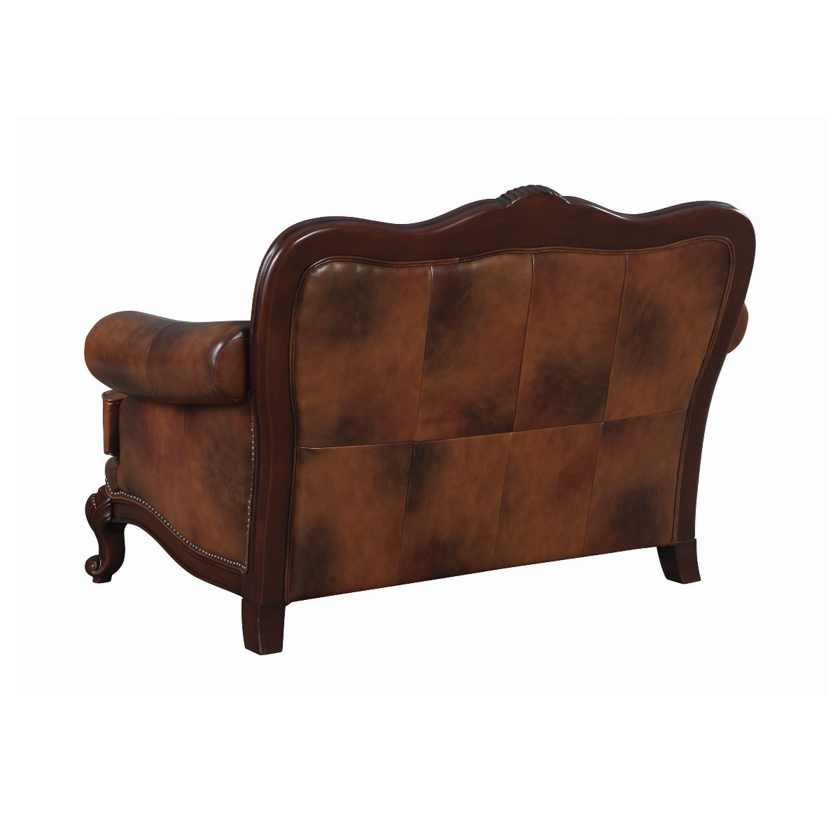 Victoria Brown Leather Loveseat 500682