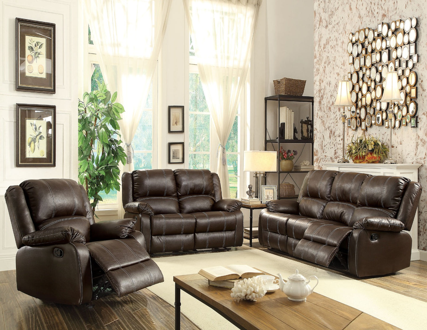 Zuriel 52280 Sofa Set -Brown