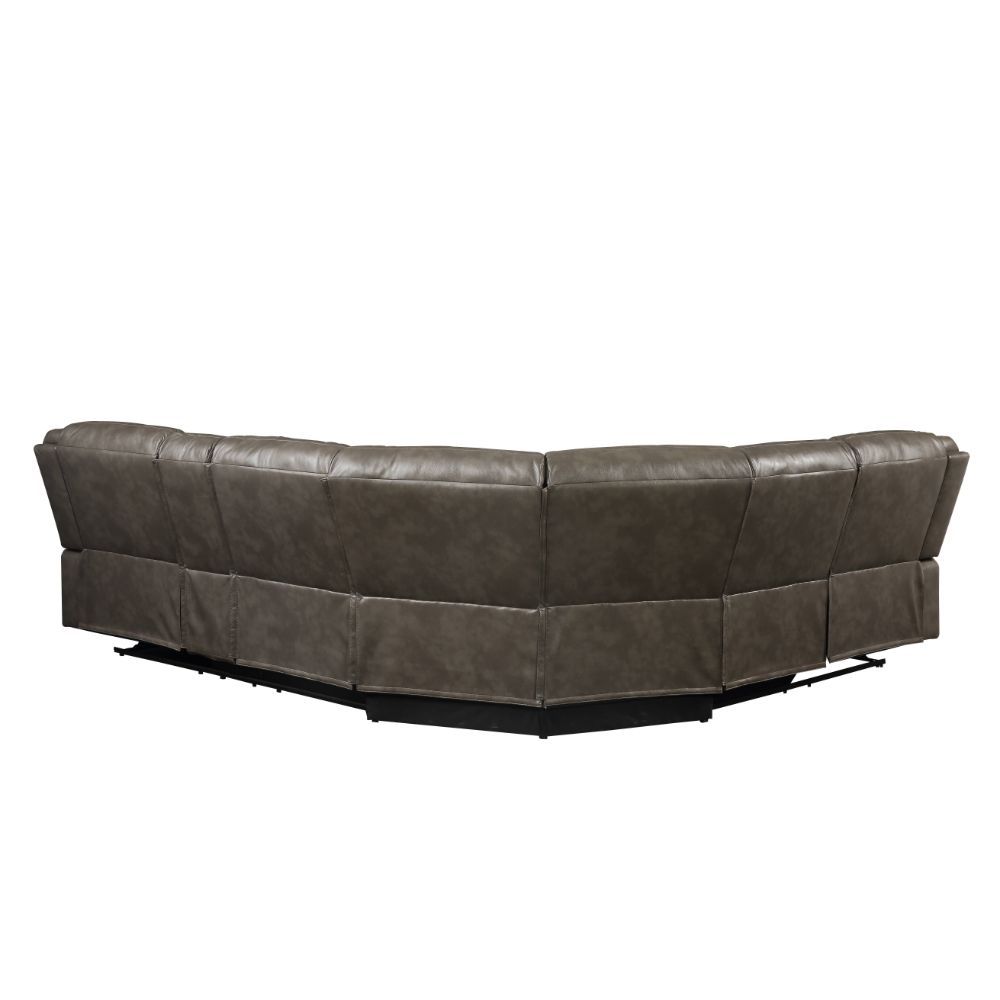Tavin Motion Sectional Acme 52540 - Gray Leather-Aire