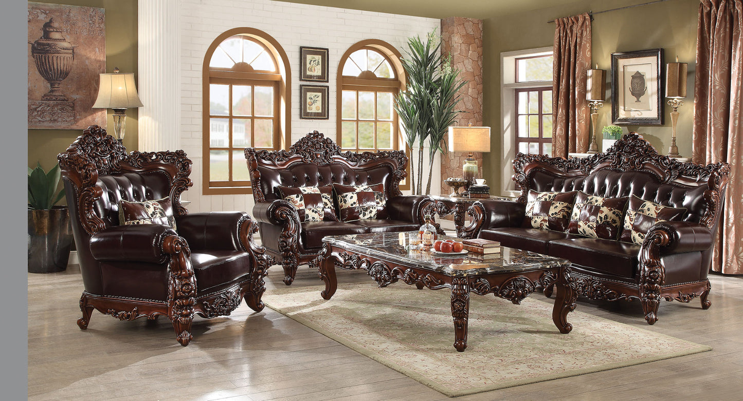 Acme Forsythia Sofa Collection - Top Grain Leather Match