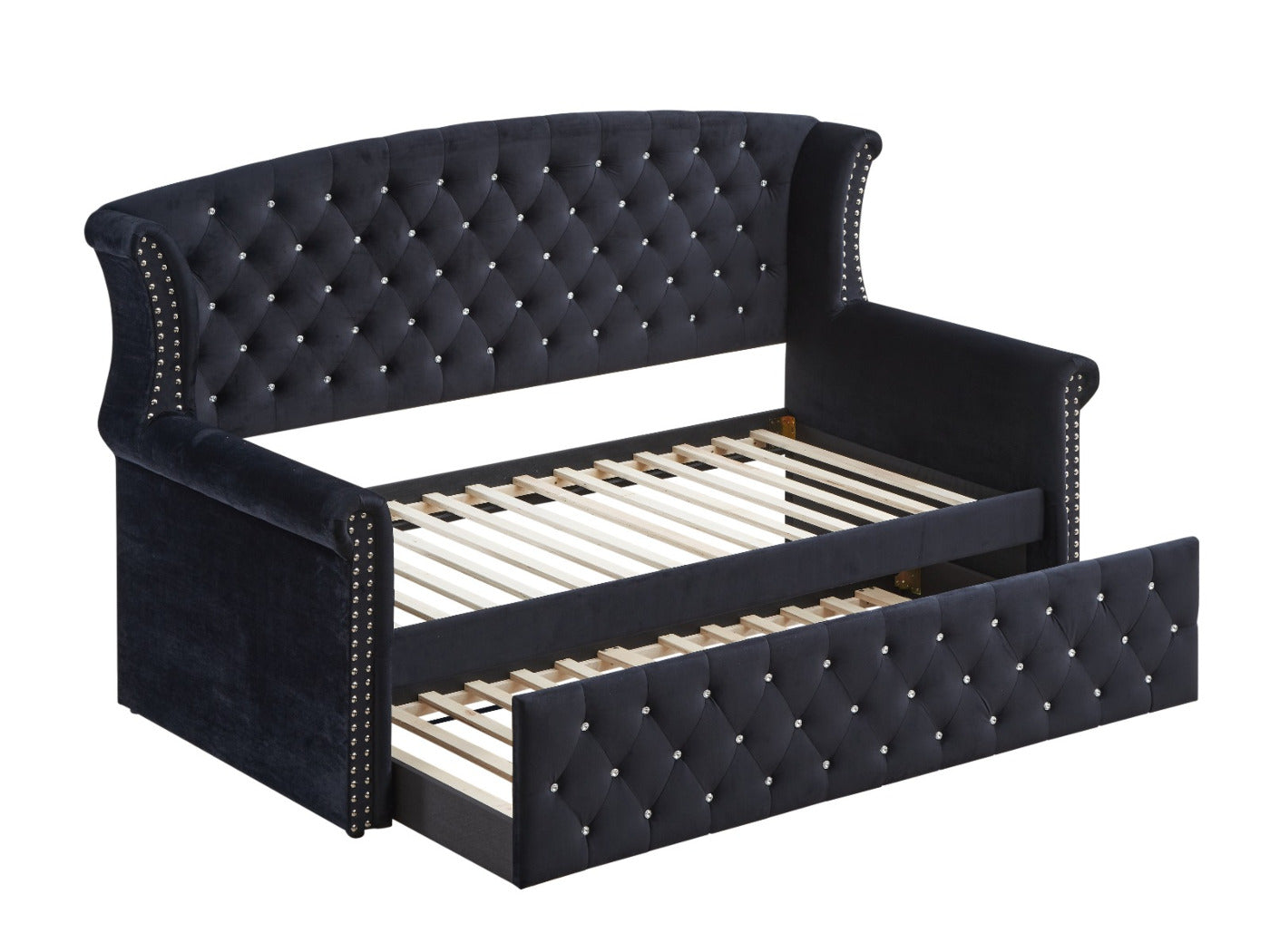 Crown Mark 5333 Lucinda Twin Black Velvet Daybed