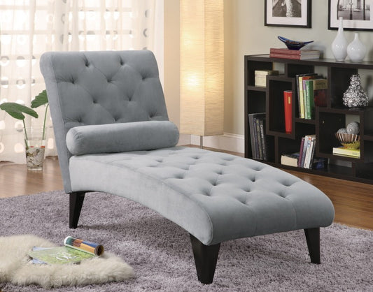 Button Tufted Chaise 550067 - Gray