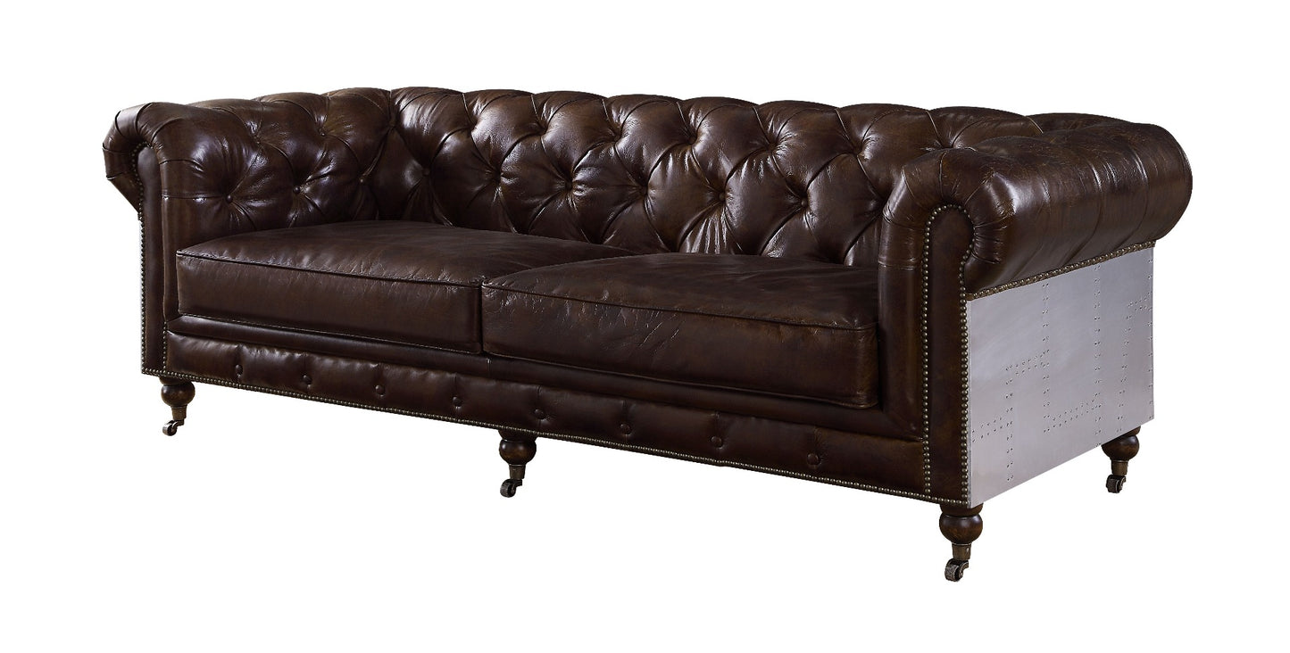 Acme 56590 Aberdeen Vintage Brown Top Grain Leather Sofa