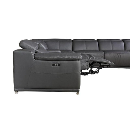 Global 9762 Genoa 6 Pc Power Sectional - Grey