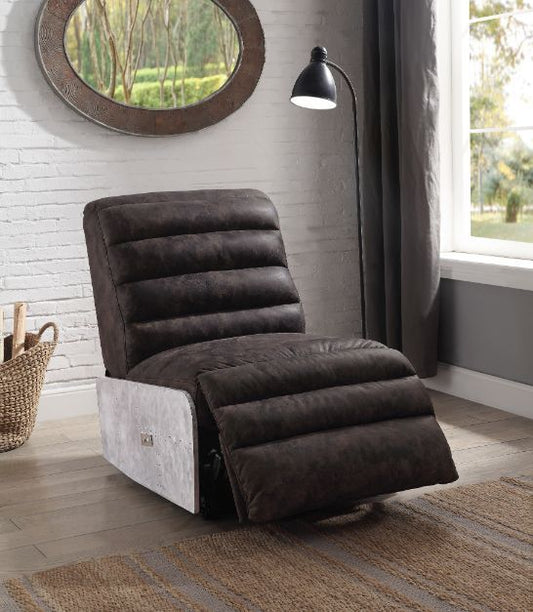 Sillón reclinable eléctrico de cuero gris de grano superior Okzuil