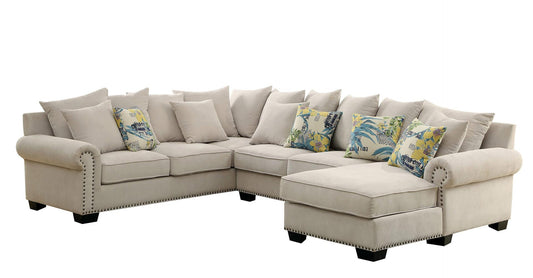 Skyler CM6156 Oversize Sectional - Ivory Chenille
