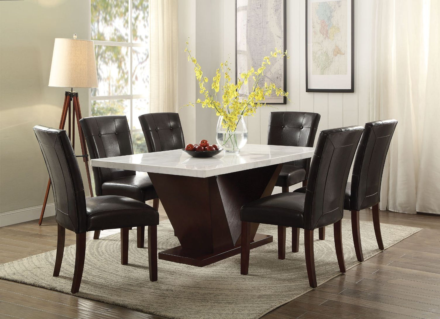 Forbes 72120 Acme Dining Collection - White Marble